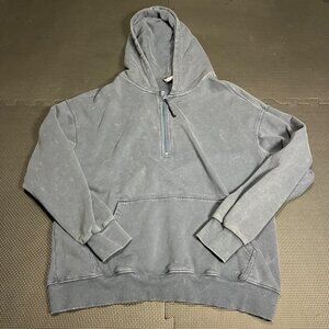 Little Bipsy Gray Half-Zip Hoodie Sweatshirt Medium Unisex Cotton Blend Casual W